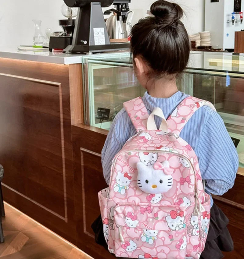 New Fashionable Sanrio Children's School Bag My Melody Kuromi Cinnamoroll Hello Kitty Cute Large Capacity Children's Backpack