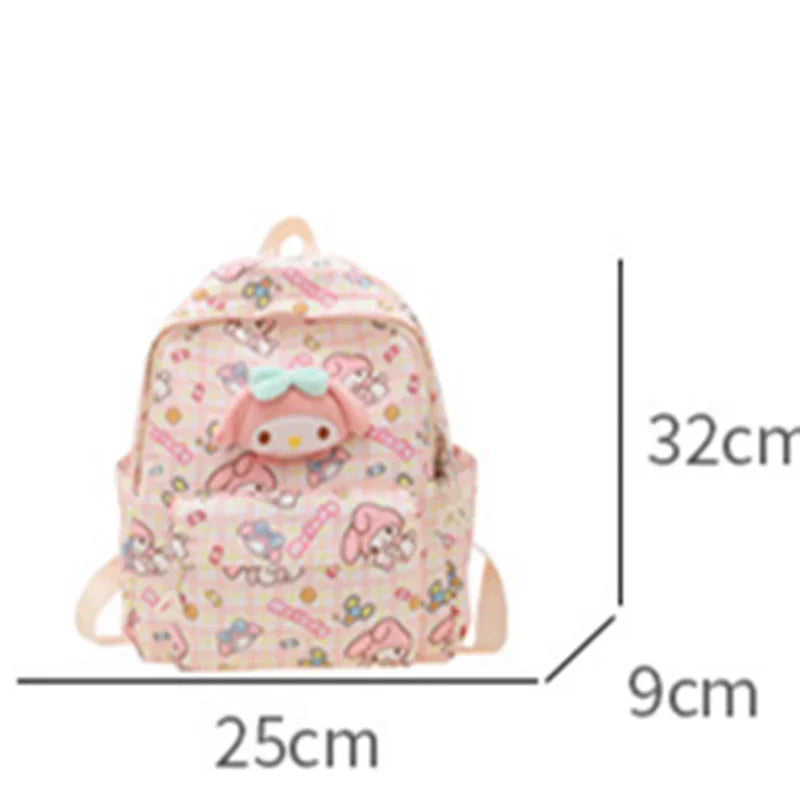 New Fashionable Sanrio Children's School Bag My Melody Kuromi Cinnamoroll Hello Kitty Cute Large Capacity Children's Backpack