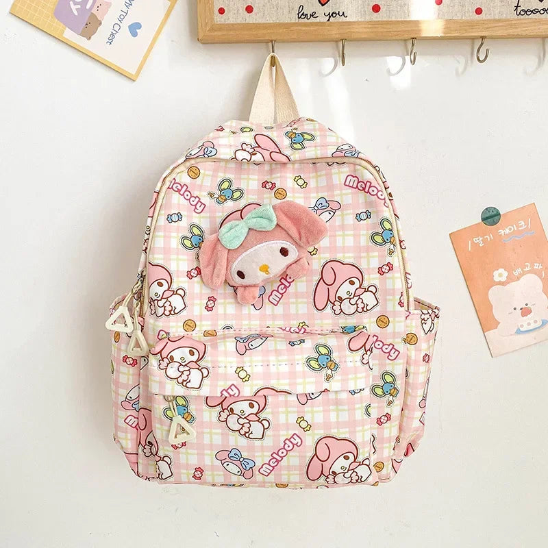 New Fashionable Sanrio Children's School Bag My Melody Kuromi Cinnamoroll Hello Kitty Cute Large Capacity Children's Backpack