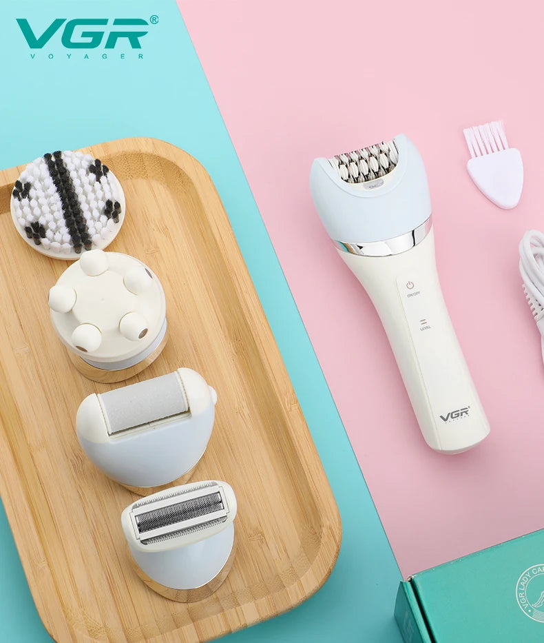 VGR Epilator Rechargeable Hair Remover Leg Body Portable Lady Shaver Hair Removal Tool Underarms Facial Epilator for Women V-703